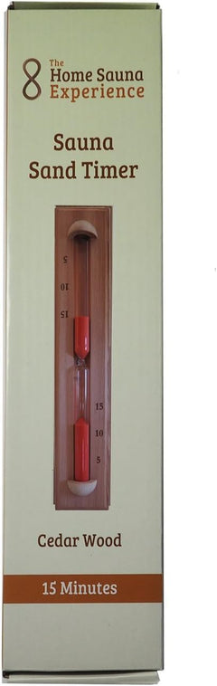 HSE Deluxe Cedar Wall-Mounted Rotating Sauna Sand Timer - 15 Minutes - Choose Your Sand Color (15 Minutes, Rust Red)