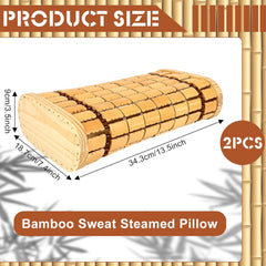 2 Pack Bamboo Headrest Pillow Natural Sauna Neck Rest Handmade Wood Pillow Chinese Style Household Spa Steam Sauna Rooms Breathable Hollow Pillow for Sauna Home Spa