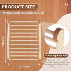 Sauna Backrest Sauna Accessories Wooden Slip-Resistant Non-Toxic Comfortable S-Shape Design Sauna Chair - Sauna Accessories with Felt Sauna Hat, Seat Pad and Slippers for Any Barrel or Infrared Sauna