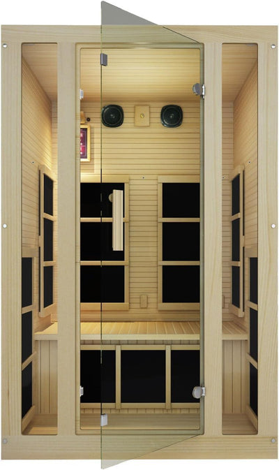 Joyous 2 Person Canadian Hemlock Low EMF Far Infrared Sauna