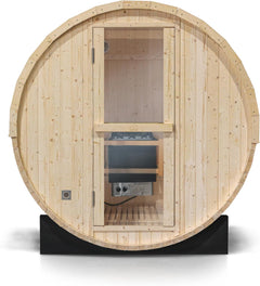 Barrel Sauna, Pinewood Outdoor Sauna for 2-4 People, 72X59 Inches