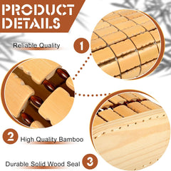 2 Pack Bamboo Headrest Pillow Natural Sauna Neck Rest Handmade Wood Pillow Chinese Style Household Spa Steam Sauna Rooms Breathable Hollow Pillow for Sauna Home Spa