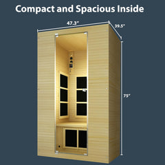 Joyous Flex 2 Person Low EMF Far Infrared Sauna with Reversible Door